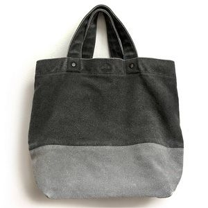 Colorblock Canvas Grey Tote Bucket Bag